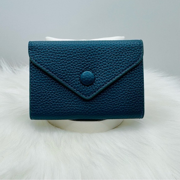 Women’s Minimalist Peacock Teal Card Wallet - Picture 1 of 7